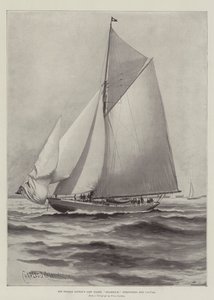 Sir Thomas Liptons nya yacht, Shamrock, sträcker sin duk